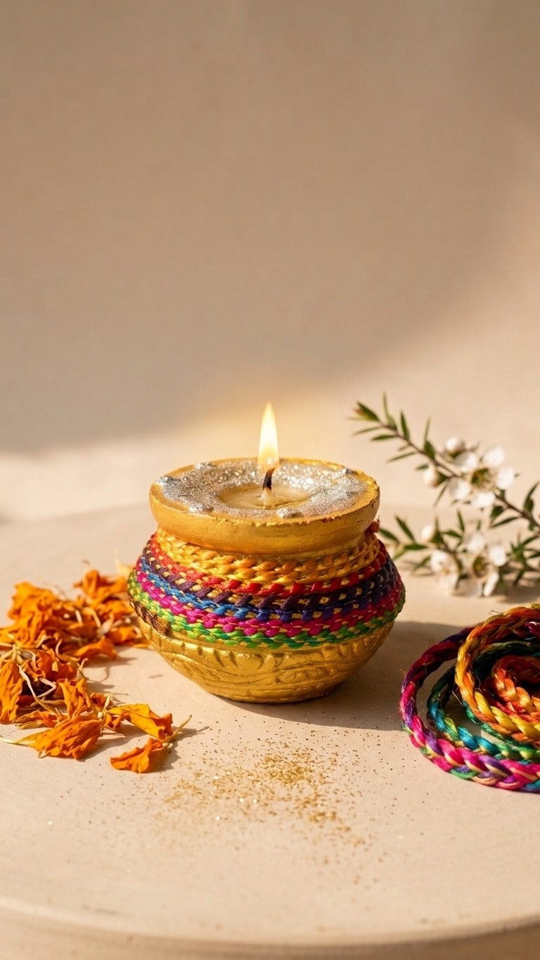 Handcrafted Decorative Clay Diyas (Pack of 4)