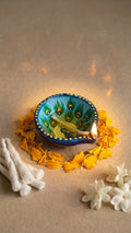 Beautiful Diwali Peacock Diya - Pack of 2